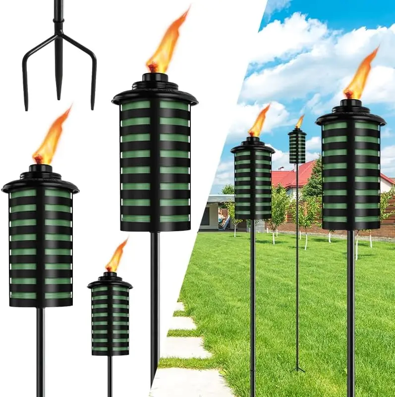 Outdoor Lighting In Ground - 6 Pack Home Garden Torch, 16