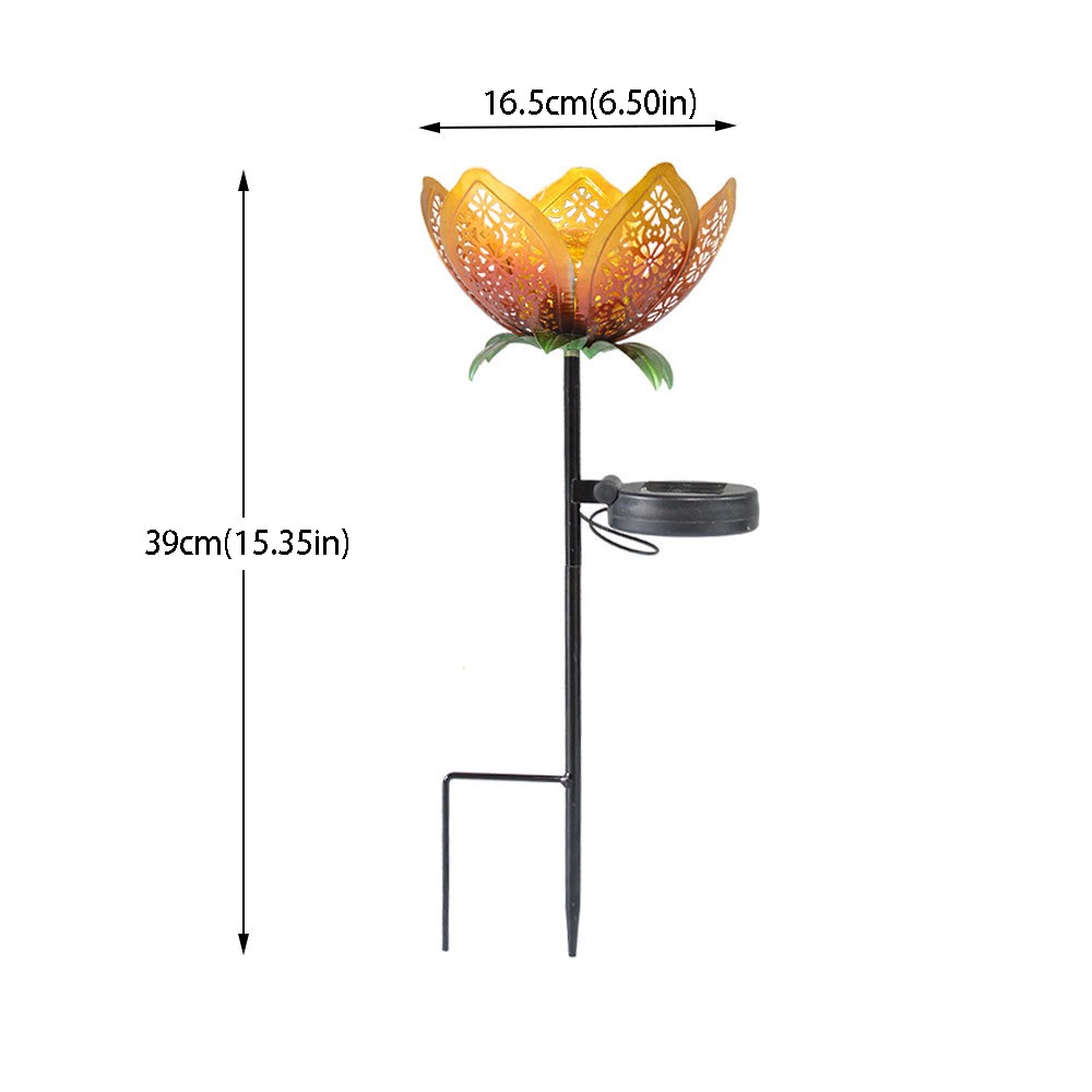 Outdoor Lighting Ground Fixtures - Lotus Shaped Solar Powered Lamp Hollow