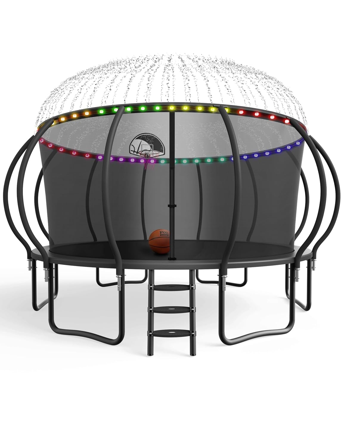 Outdoor Lighting Modern - Large Outdoor Trampoline with Basketball Hoop