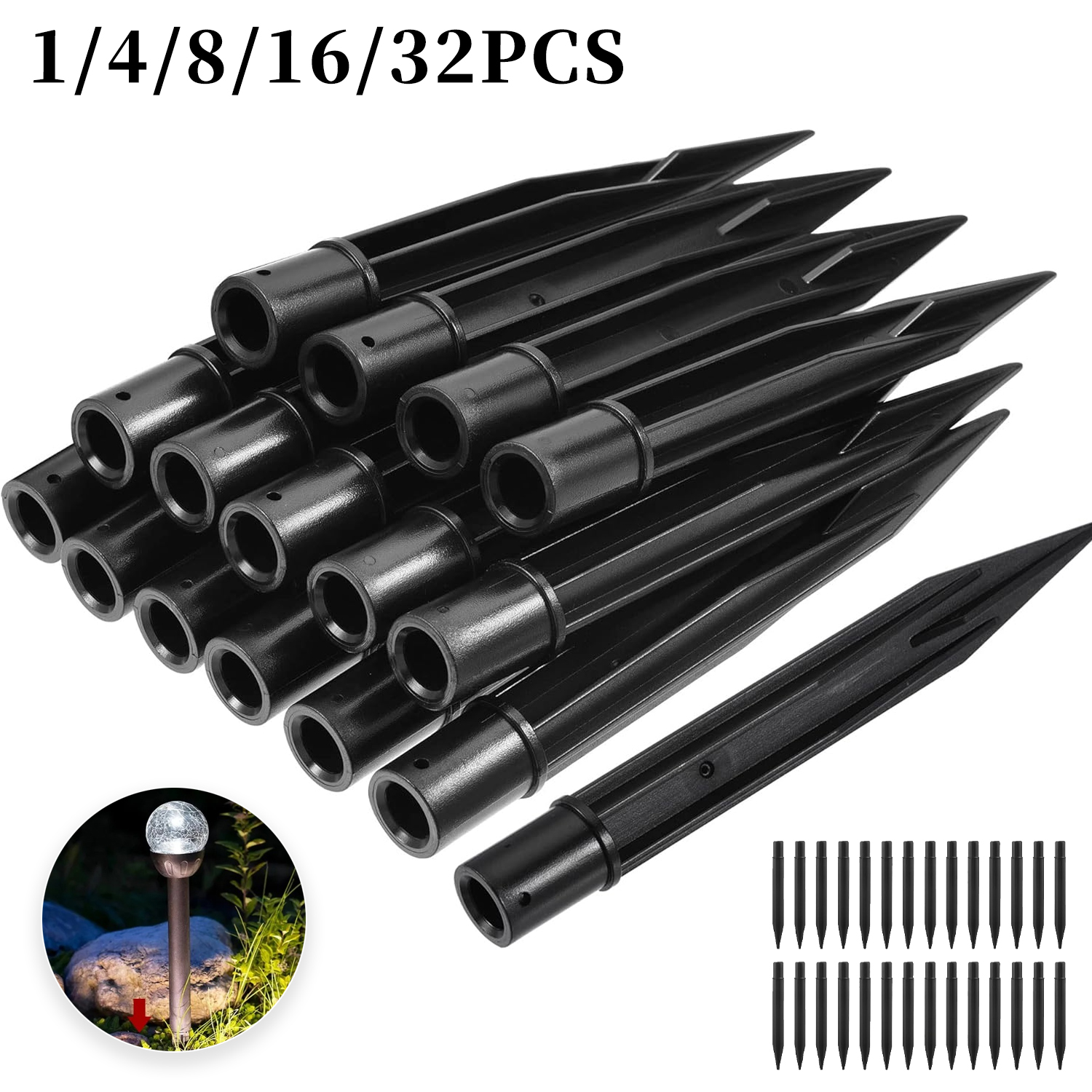 Outdoor Lighting Ground Fixtures - Solar Lawn Light Stakes 1-32PCS Outdoor