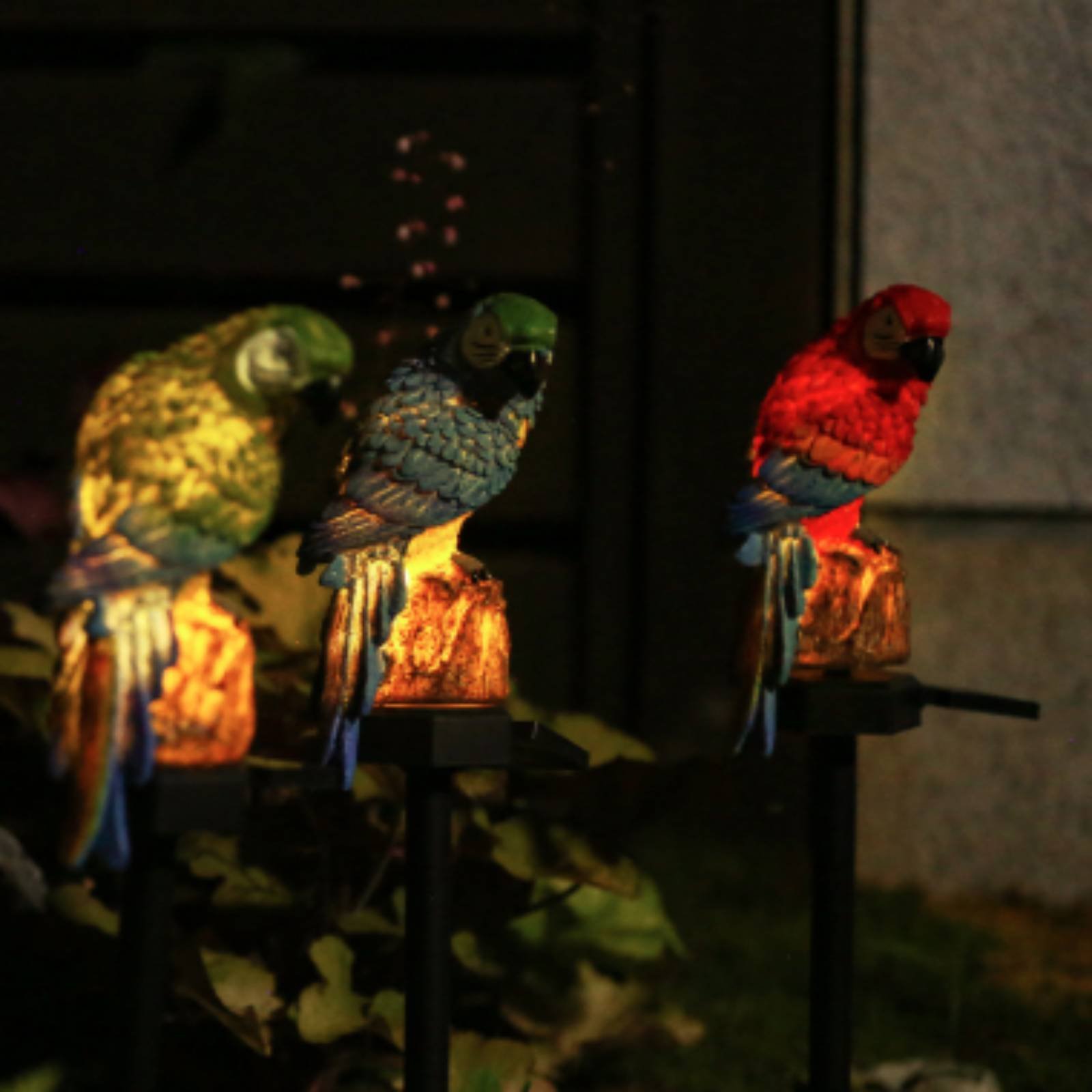 Outdoor Lighting In Ground - Resin Parrot Lawn Lamp Waterproof Solar