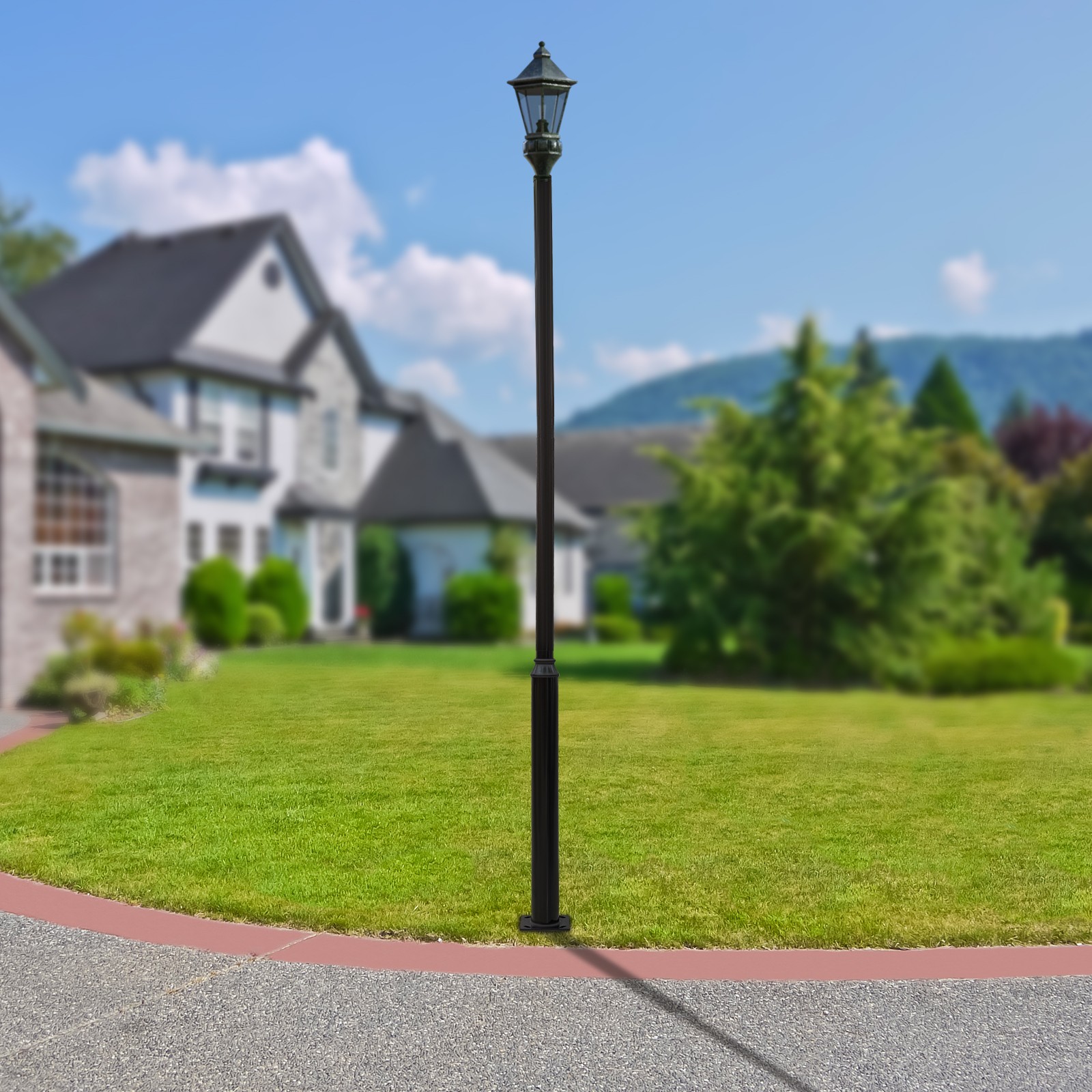Outdoor Lighting Pole - Split Street Light Pole, 220lbs Load