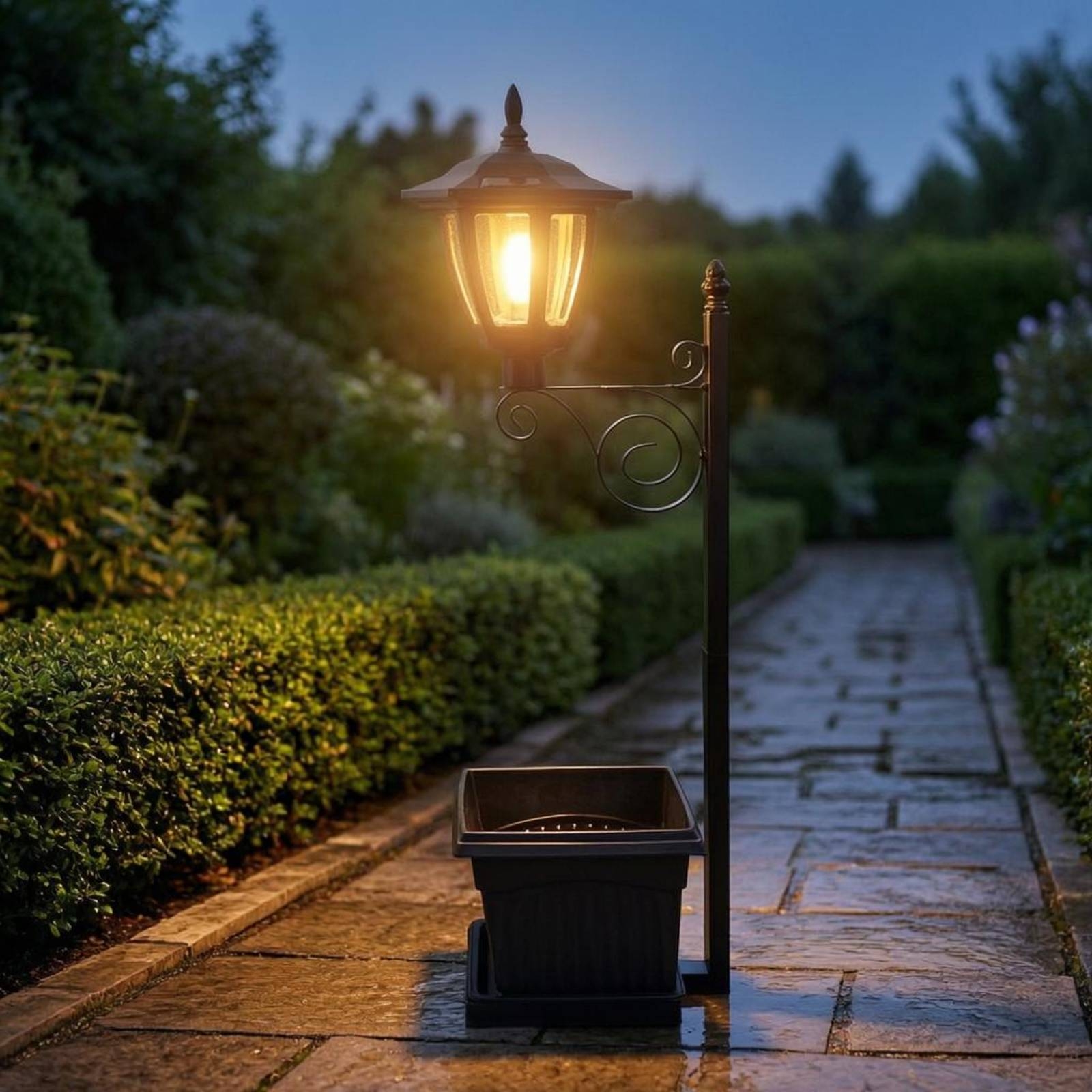 Solar Flower Pot Light Wrought - Outdoor Lighting In Ground avis et prix