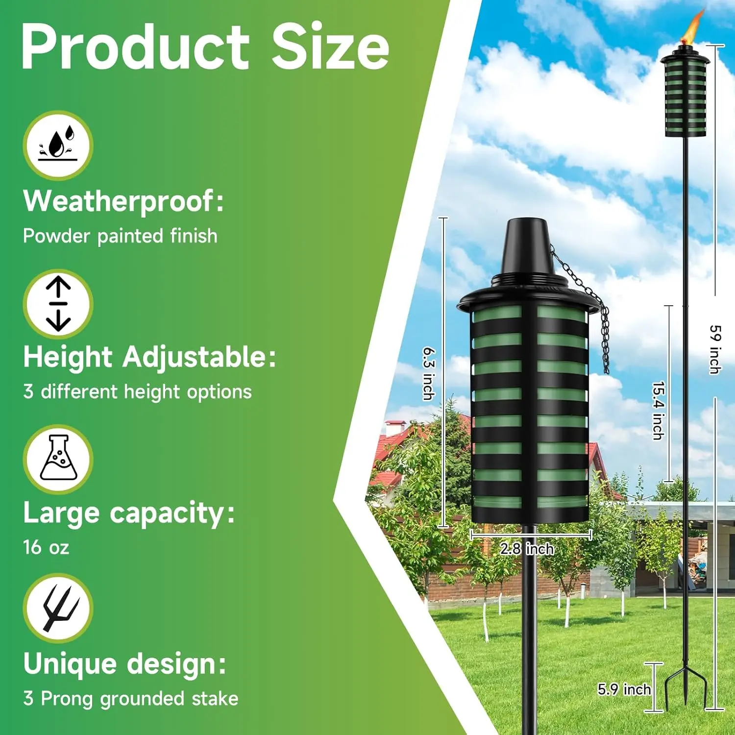 6 Pack Home Garden Torch, 16 O - Outdoor Lighting In Ground avis et prix