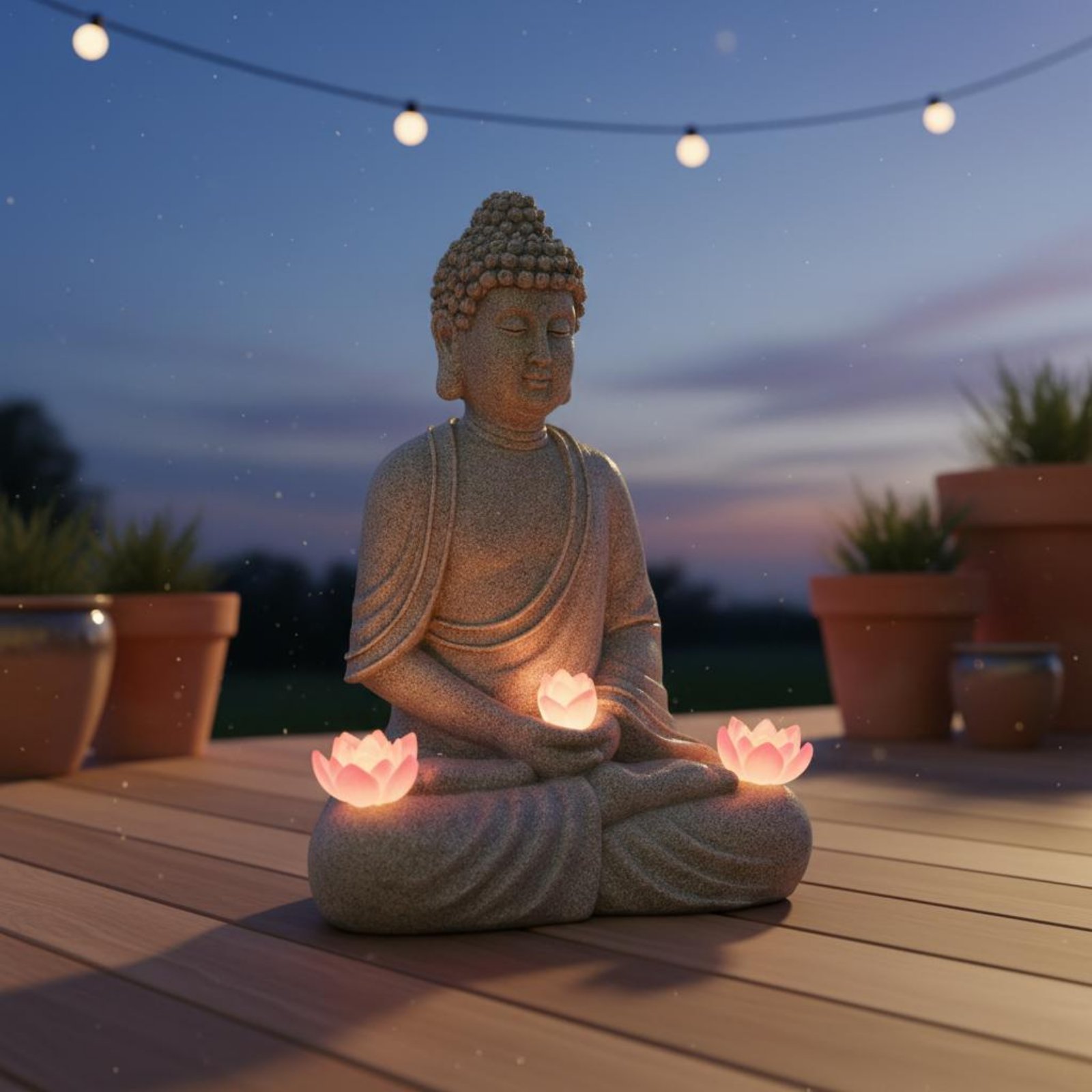Solar Buddha Statue Outdoor Sa - Outdoor Lighting Modern avis et prix