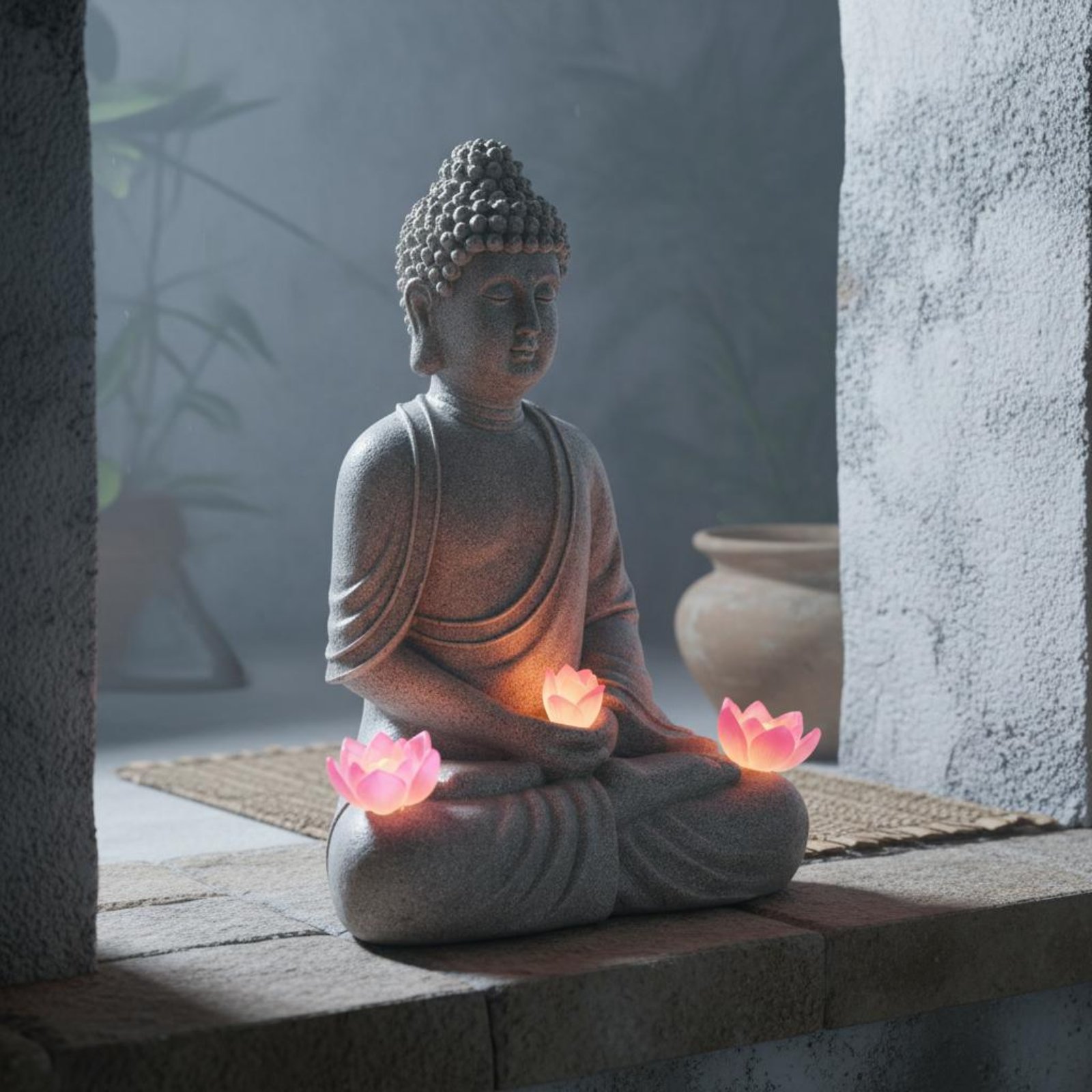 Solar Buddha Statue Outdoor Sa - Outdoor Lighting Modern avis et prix