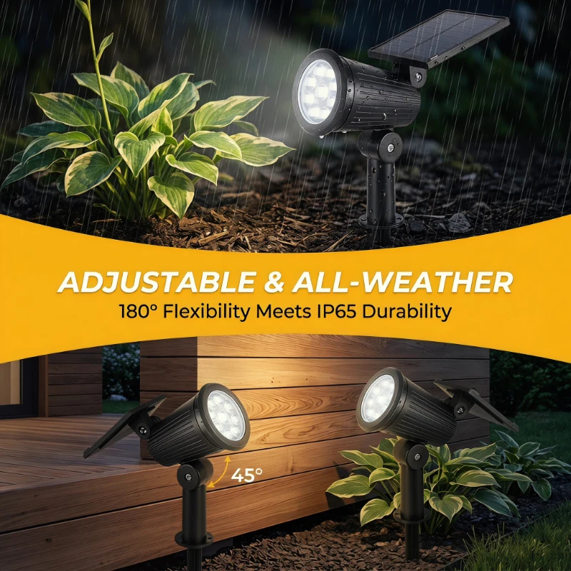 2PCS Solar Powered LED Spotlig - Outdoor Lighting Sconce avis et prix