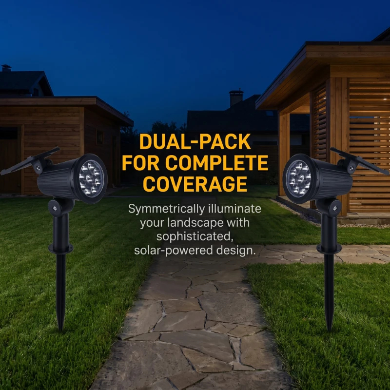 2PCS Solar Powered LED Spotlig - Outdoor Lighting Sconce avis et prix
