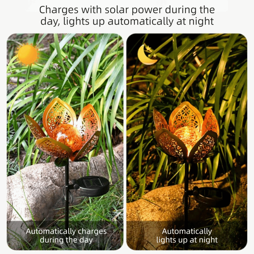 Lotus Shaped Solar Powered Lam - Outdoor Lighting Ground Fixtures avis et prix
