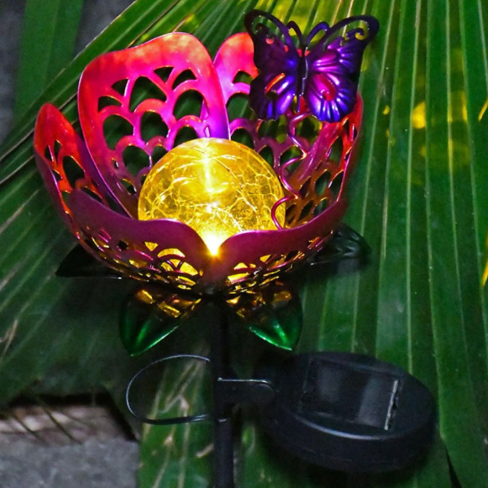 Lotus Shaped Solar Powered Lam - Outdoor Lighting Ground Fixtures avis et prix