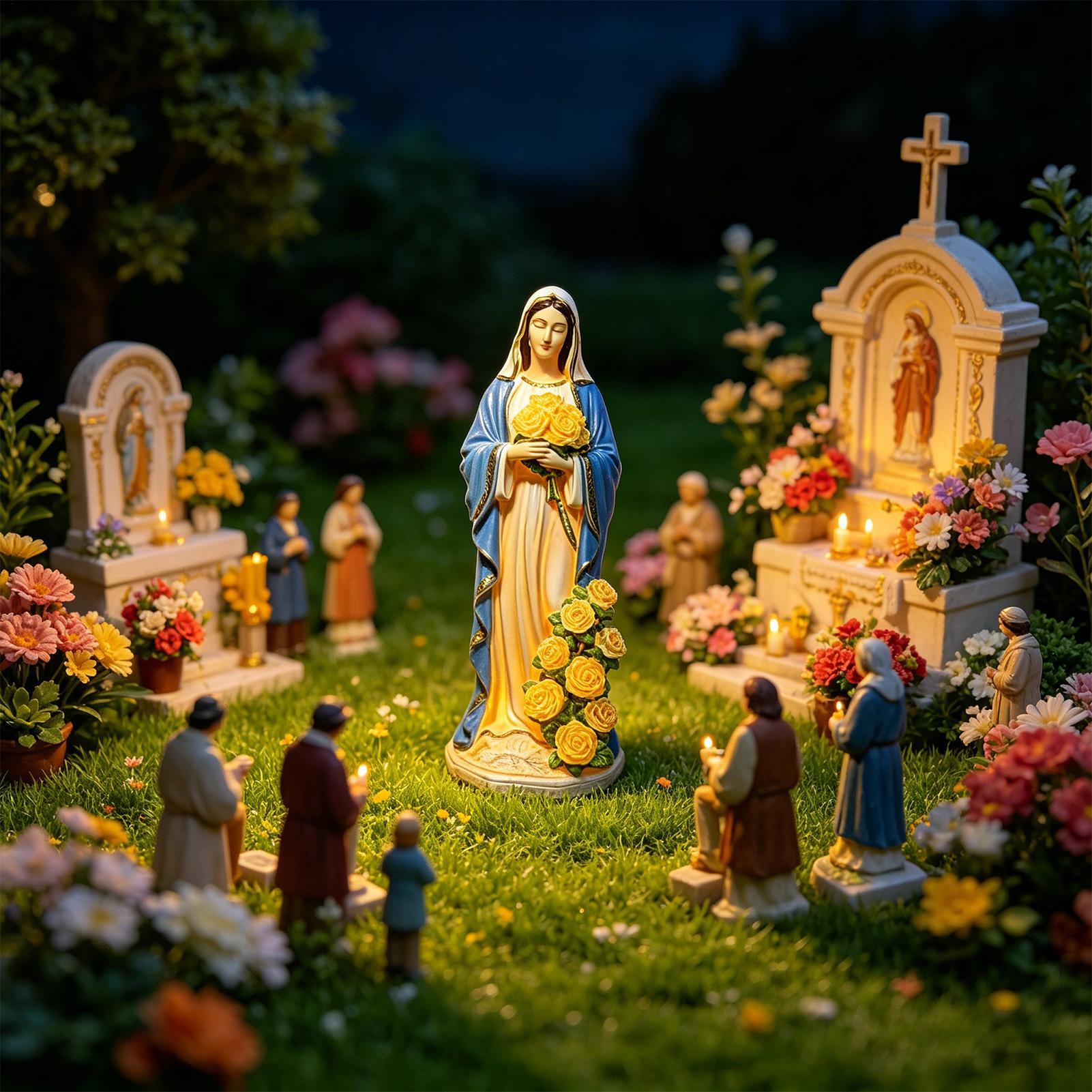 Virgin Mary Solar Statue Garde - Outdoor Lighting And Decor avis et prix