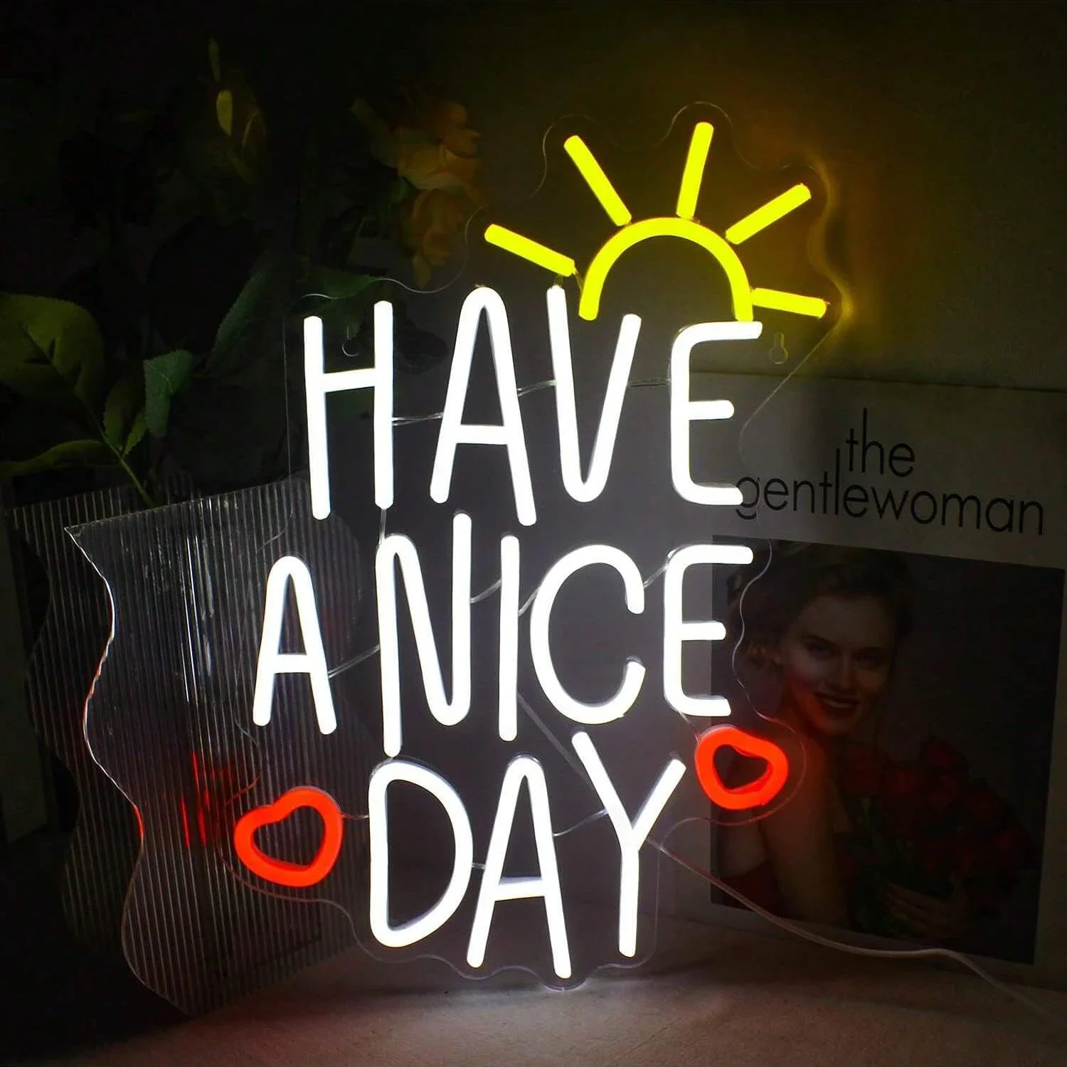 Have A Nice Day Sun Heart Neon - Outdoor Lighting Quotes avis et prix