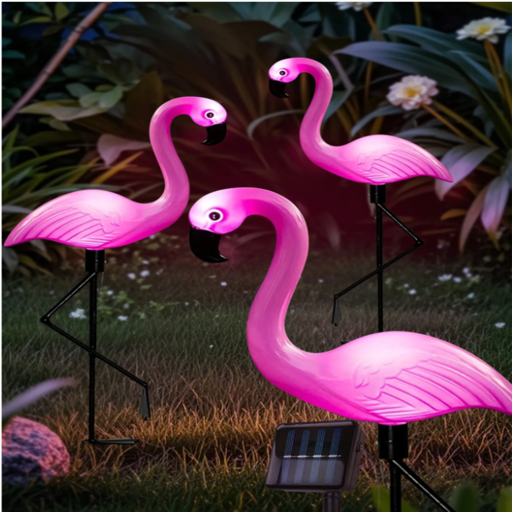 3Pcs Solar Powered Flamingo Gr - Outdoor Lighting In Ground avis et prix