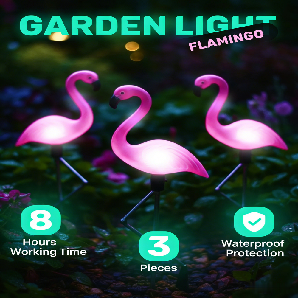 3Pcs Solar Powered Flamingo Gr - Outdoor Lighting In Ground avis et prix