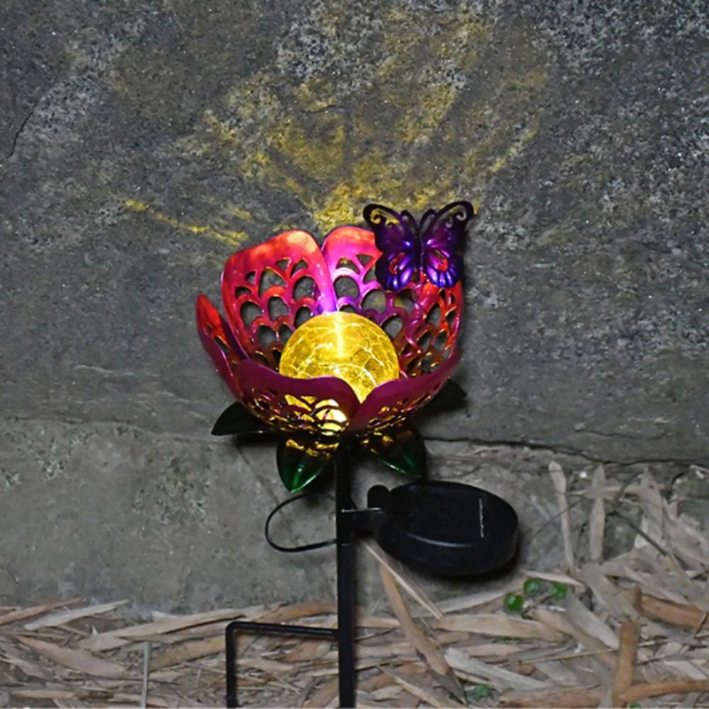 Lotus Shaped Solar Powered Lam - Outdoor Lighting Ground Fixtures avis et prix