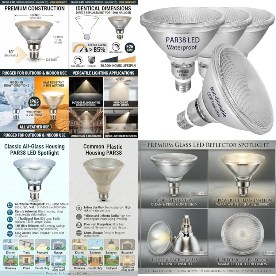 Glass Reflector PAR38 LED Bulb - Led Flood Light avis et prix