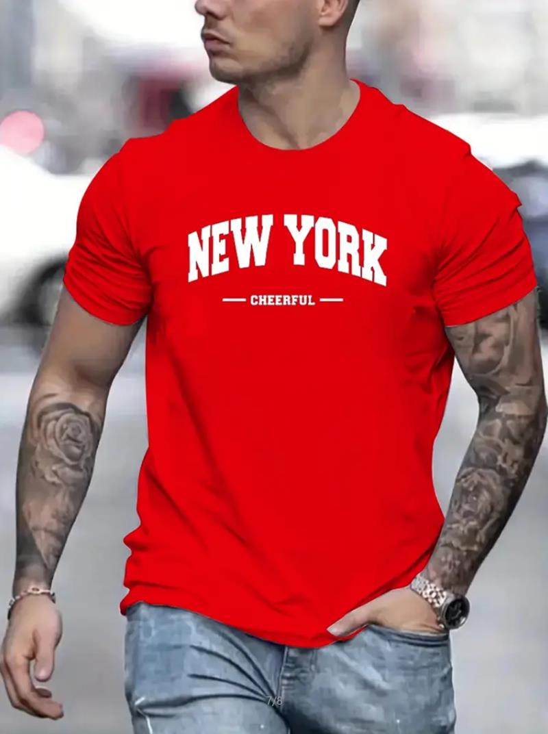 New York Print Men's Round Nec - Outdoor Lighting New York avis et prix