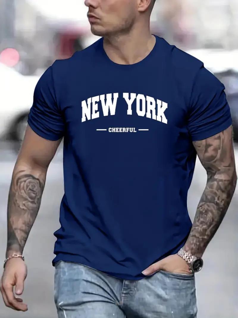 New York Print Men's Round Nec - Outdoor Lighting New York avis et prix