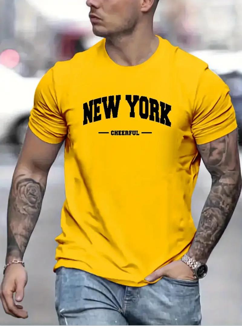 New York Print Men's Round Nec - Outdoor Lighting New York avis et prix