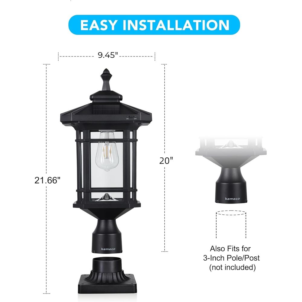 Solar Post Light Outdoor, ST43 - Outdoor Lighting Pole avis et prix
