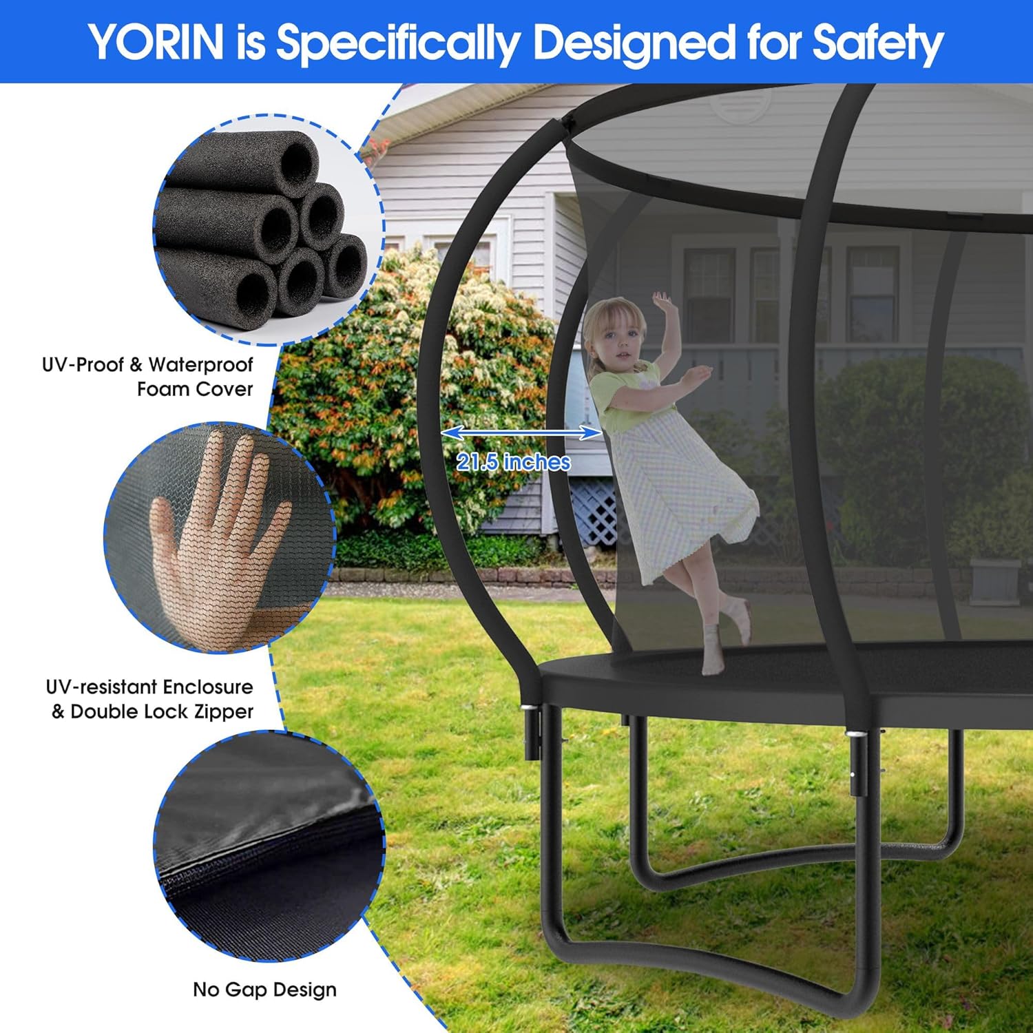 Large Outdoor Trampoline with  - Outdoor Lighting Modern avis et prix