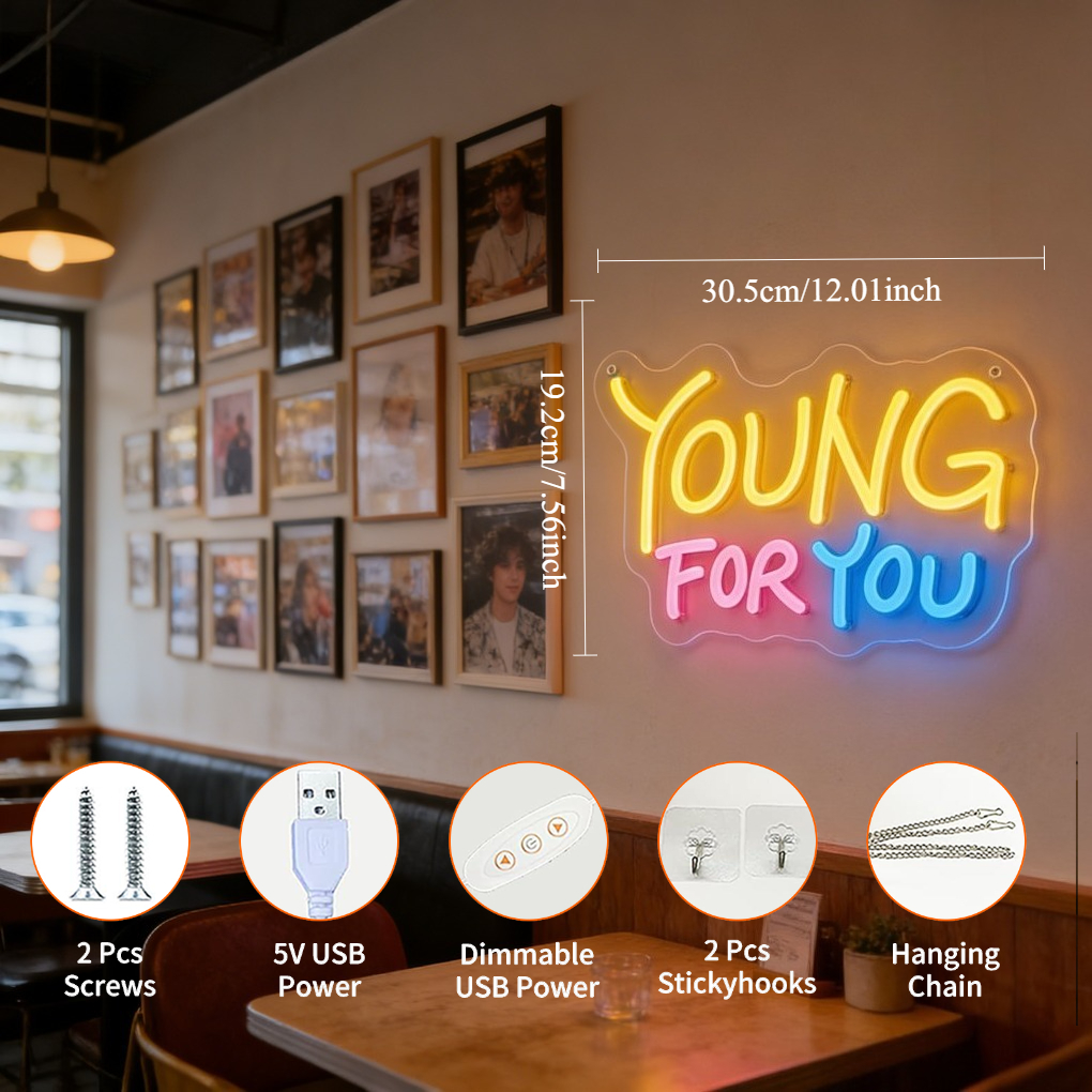 Young for You Cafe Neon Sign L - Outdoor Lighting Quotes avis et prix