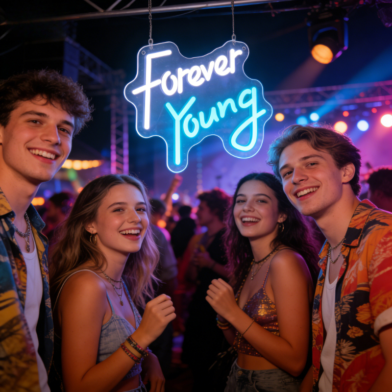 Forever Young Motivational Neo - Outdoor Lighting Quotes avis et prix