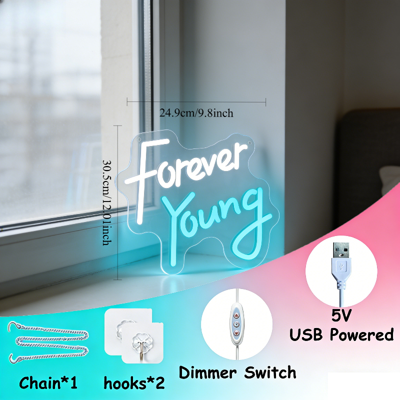 Forever Young Motivational Neo - Outdoor Lighting Quotes avis et prix