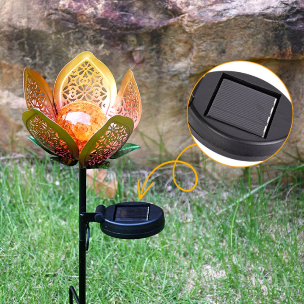 Lotus Shaped Solar Powered Lam - Outdoor Lighting Ground Fixtures avis et prix