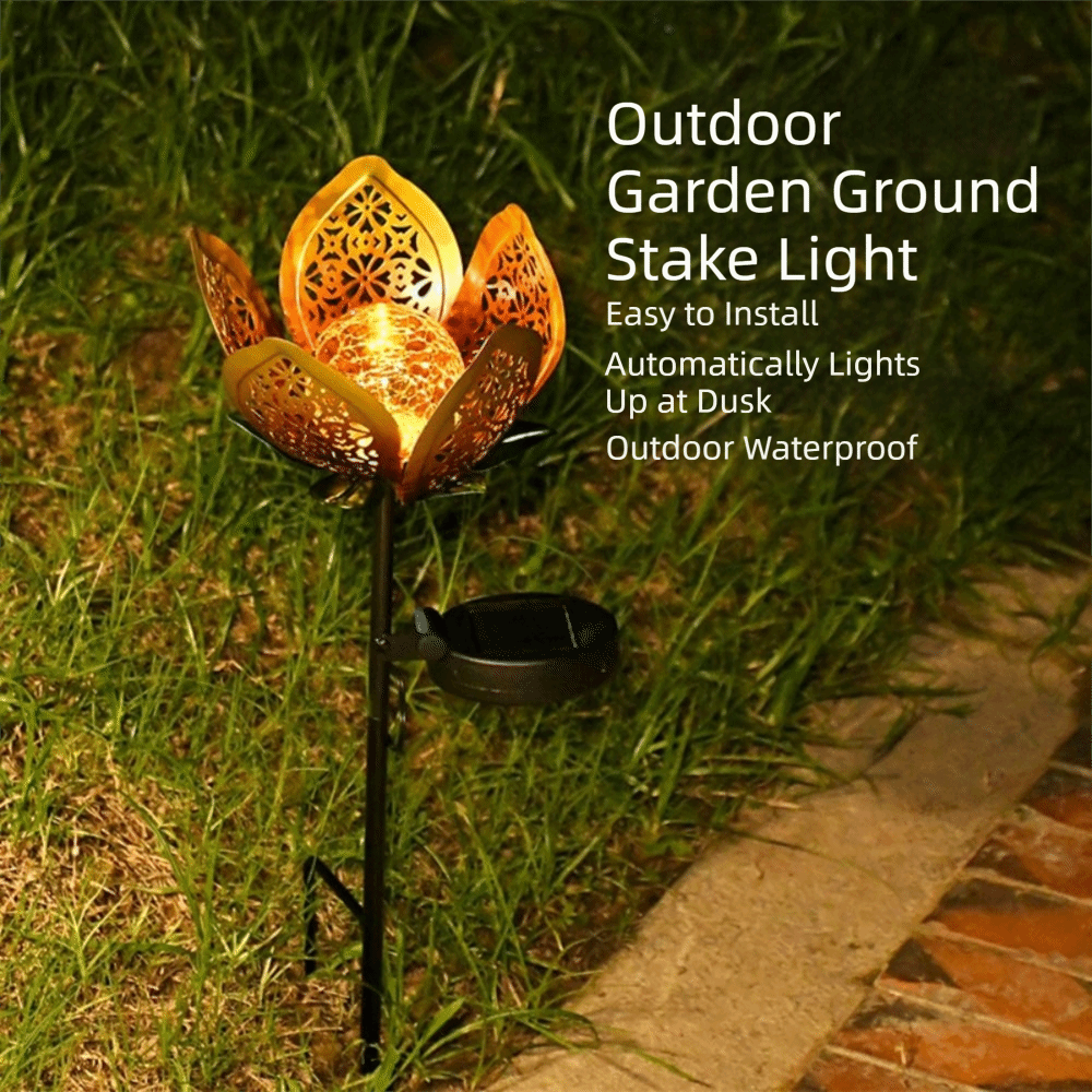 Lotus Shaped Solar Powered Lam - Outdoor Lighting Ground Fixtures avis et prix