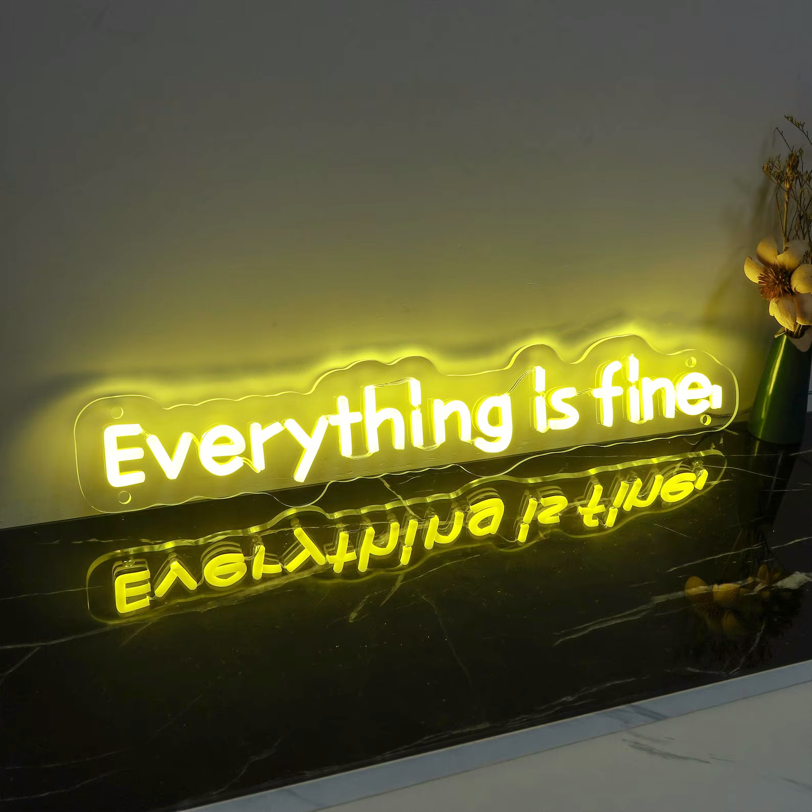 Everything Is Fine Neon Sign,  - Outdoor Lighting Quotes avis et prix