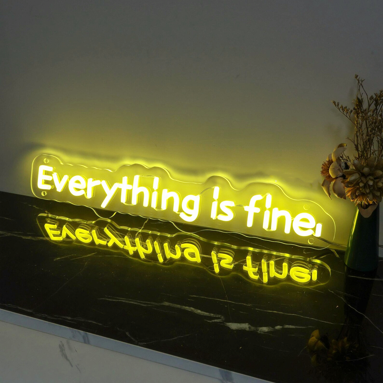Everything Is Fine Neon Sign,  - Outdoor Lighting Quotes avis et prix