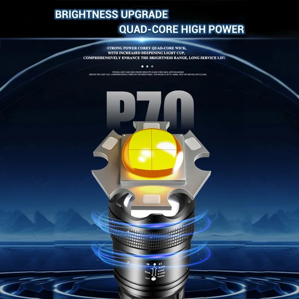 Powerful LED Flashlight USB Re - Outdoor Lighting Pole avis et prix
