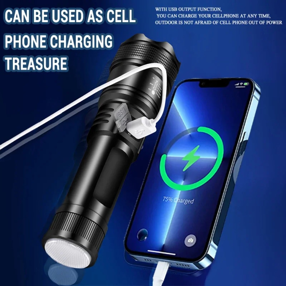 Powerful LED Flashlight USB Re - Outdoor Lighting Pole avis et prix