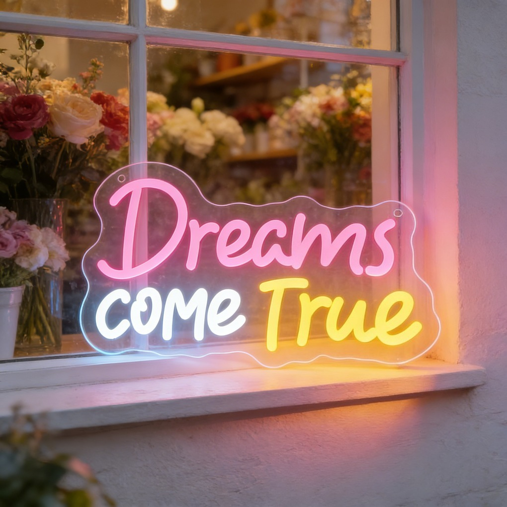 Dreams Come True Neon Light Si - Outdoor Lighting Quotes avis et prix