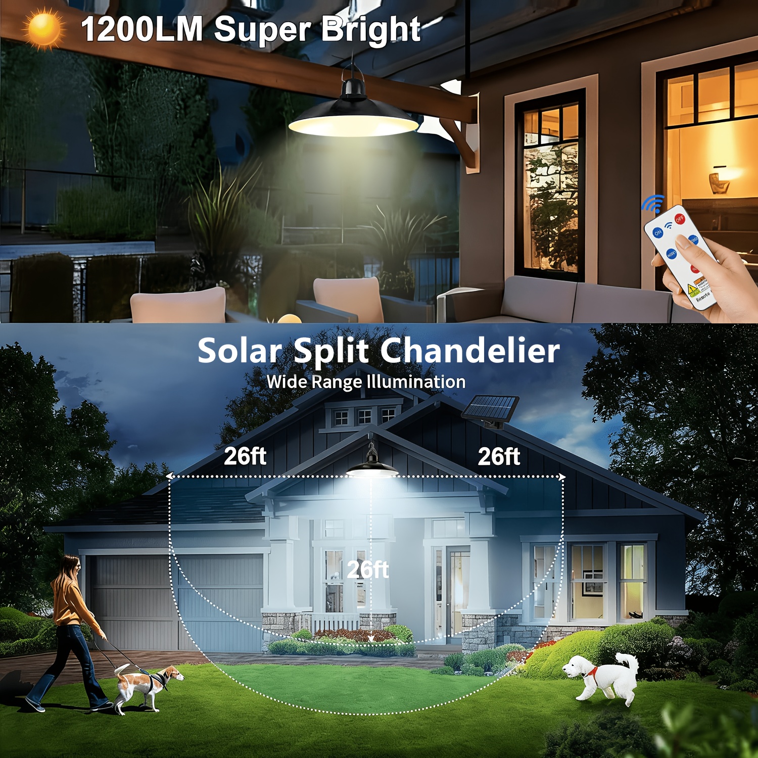 1pc Solar Pendant Light Outdoo - Outdoor Lighting Modern avis et prix