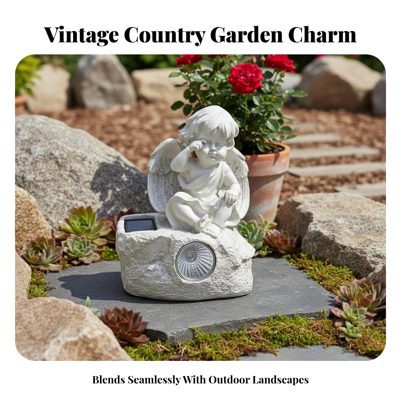 Solar Cherub Statue Light Sour - Outdoor Lighting Modern avis et prix