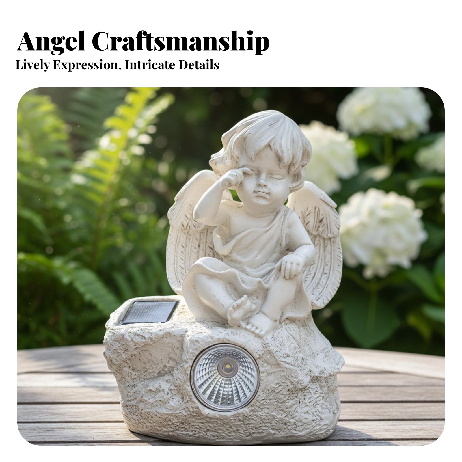 Solar Cherub Statue Light Sour - Outdoor Lighting Modern avis et prix