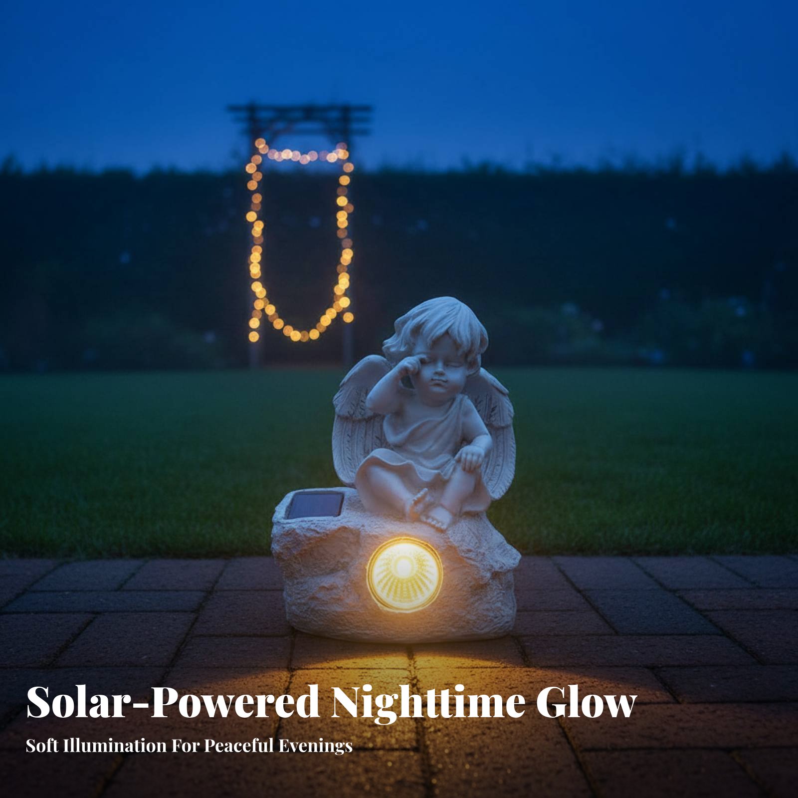 Solar Cherub Statue Light Sour - Outdoor Lighting Modern avis et prix