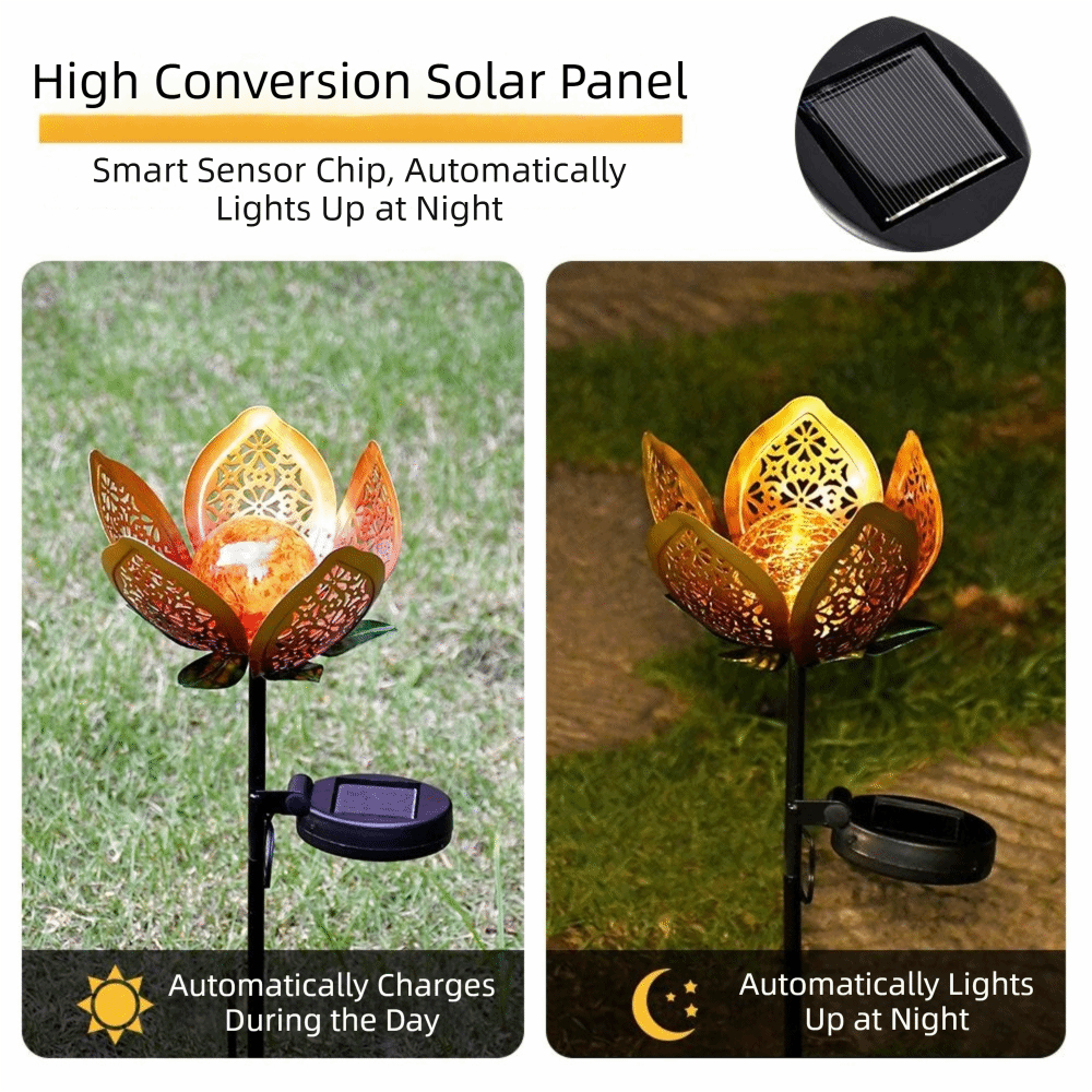 Lotus Shaped Solar Powered Lam - Outdoor Lighting Ground Fixtures avis et prix