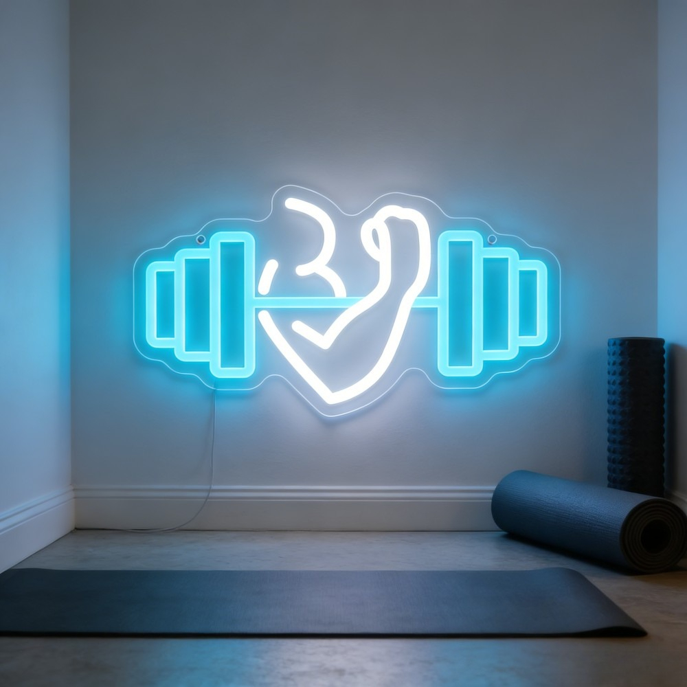 Bicep Dumbbell Neon Sign LED W - Outdoor Lighting Quotes avis et prix