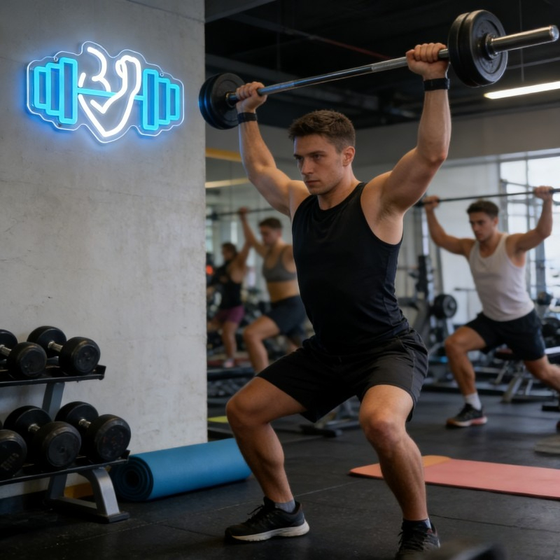 Bicep Dumbbell Neon Sign LED W - Outdoor Lighting Quotes avis et prix