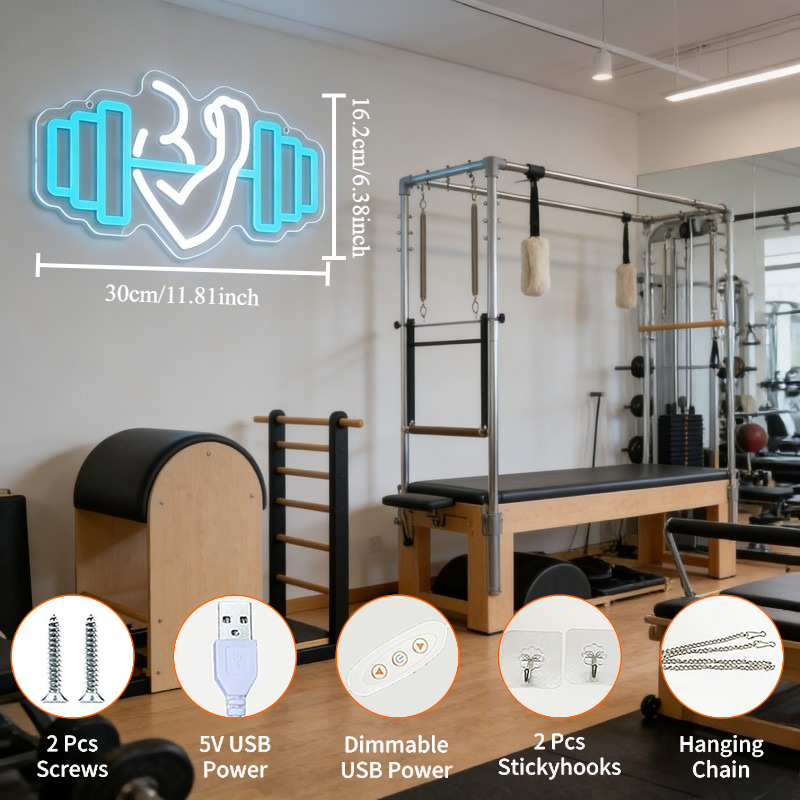 Bicep Dumbbell Neon Sign LED W - Outdoor Lighting Quotes avis et prix