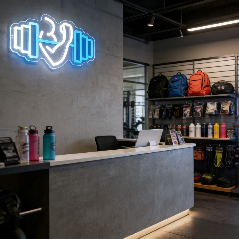 Bicep Dumbbell Neon Sign LED W - Outdoor Lighting Quotes avis et prix