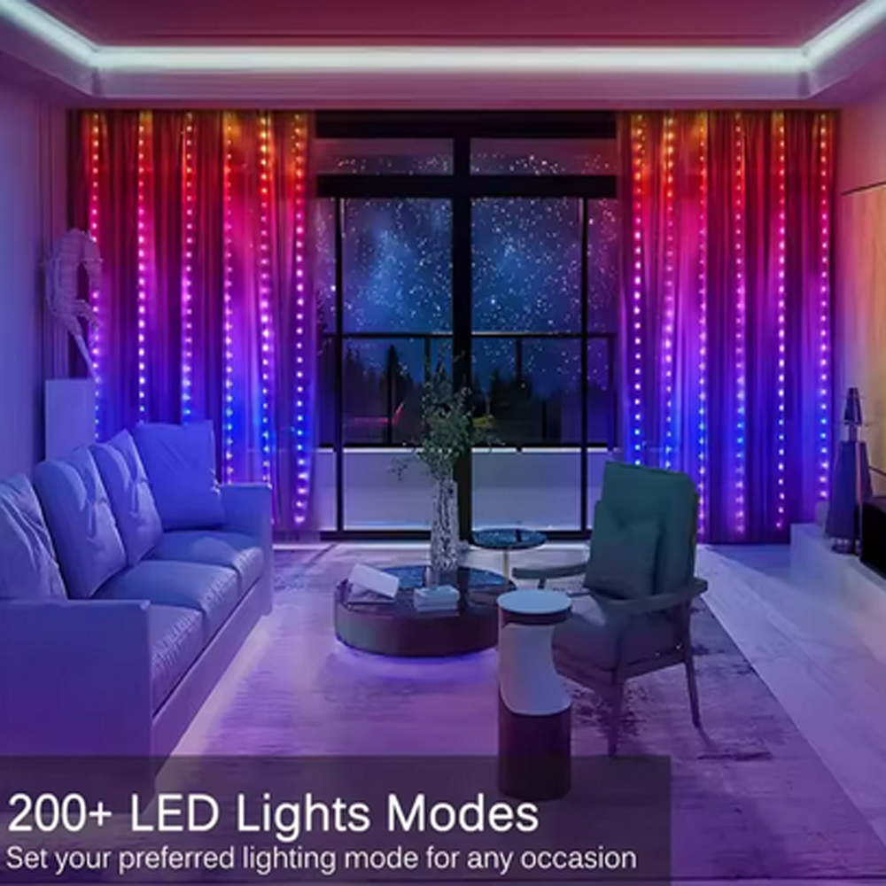 3M RGB Smart LED Curtain Light - Outdoor Lighting And Decor avis et prix