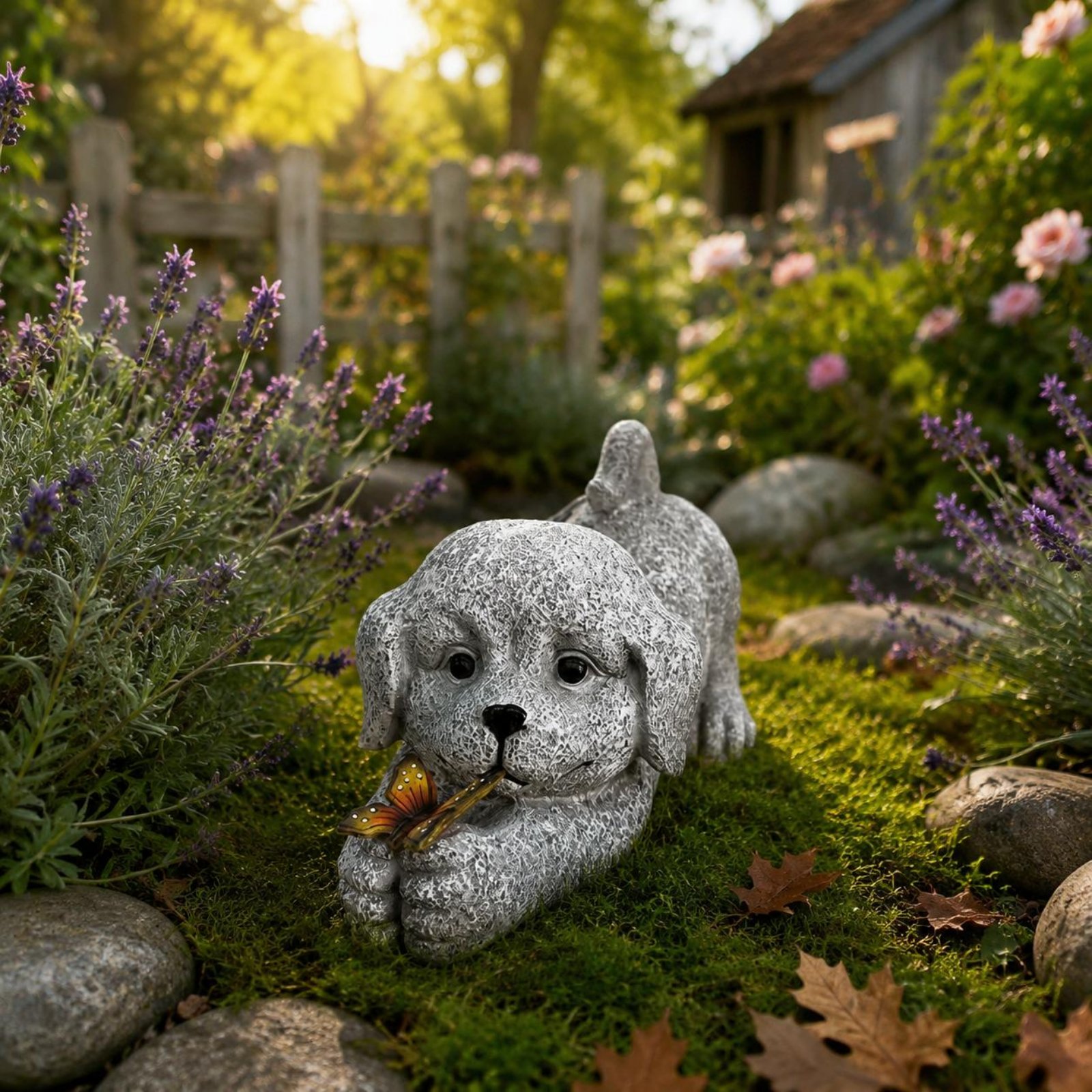 Solar Dog Statue Resin Craft S - Outdoor Lighting And Decor avis et prix