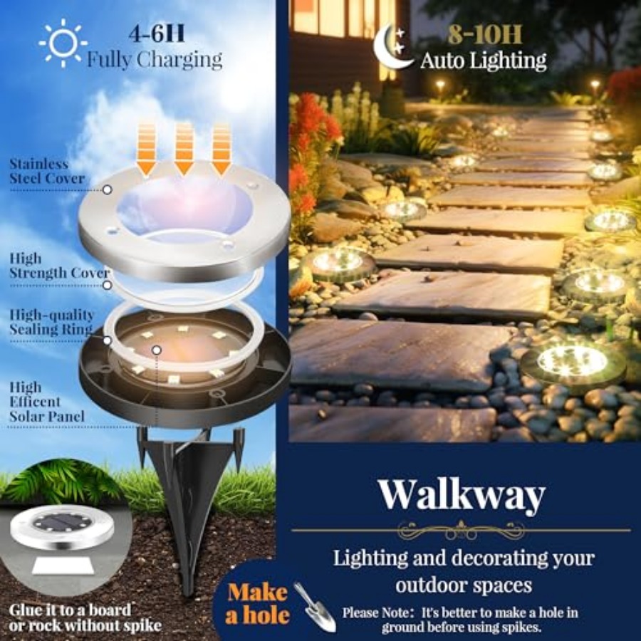 Solar Ground Lights Solar Ligh - Outdoor Lighting In Ground avis et prix