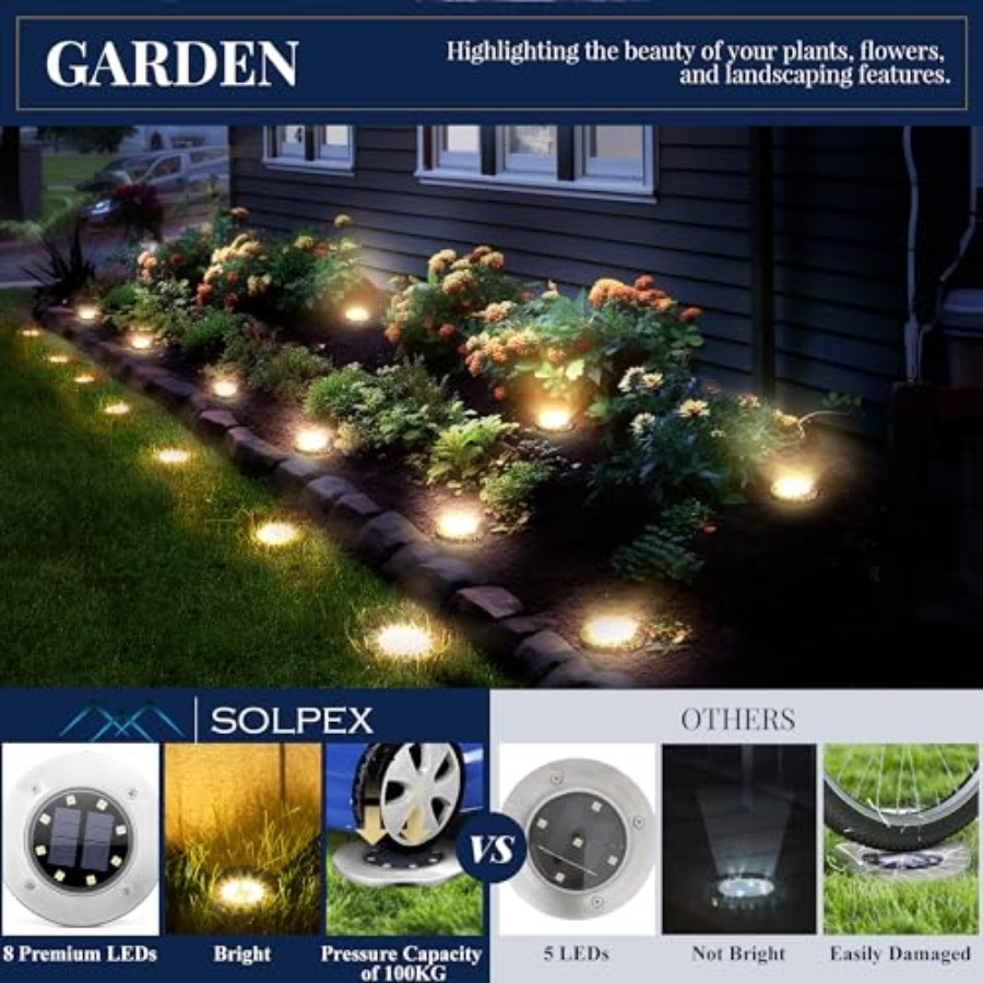 Solar Ground Lights Solar Ligh - Outdoor Lighting In Ground avis et prix