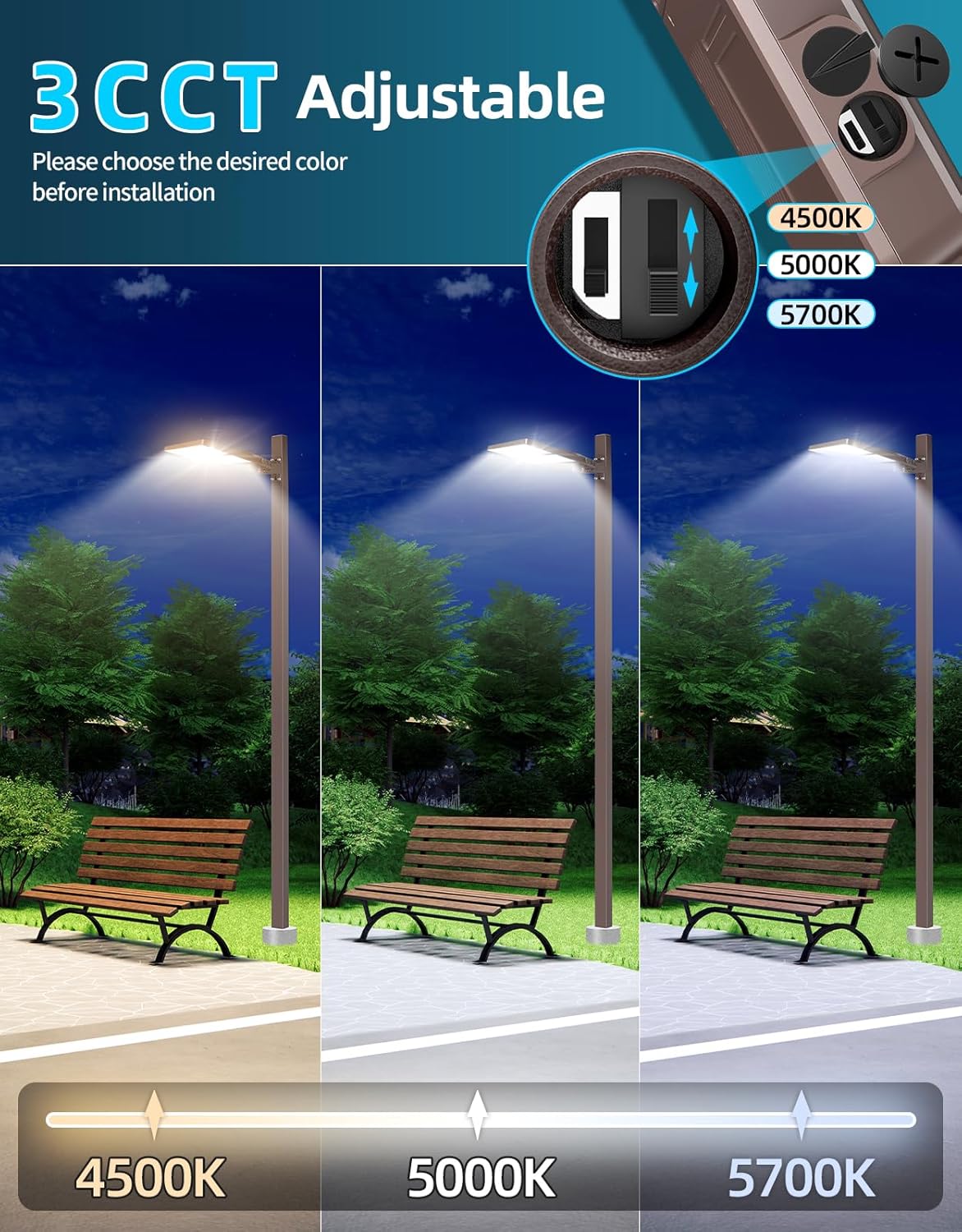 3PCS LED Parking Lot Light 350 - Outdoor Lighting Pole avis et prix